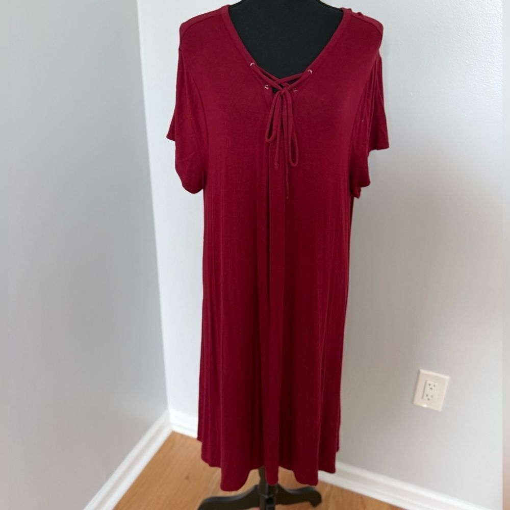 Old Navy 2Xl Red Dress with Criss cross front